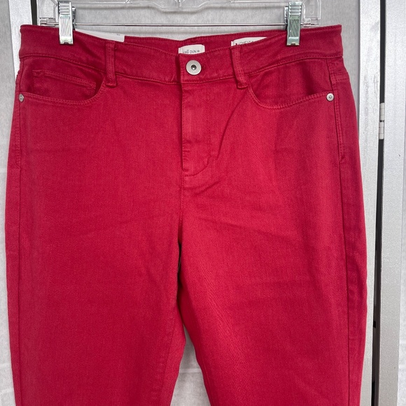 NWT J.Jill Denim Red (Light Vermilion) Cropped Ankle Jeans sz 10 tall - Picture 2 of 10